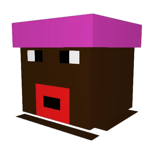 AutismChild Minecraft avatar head, 3D render