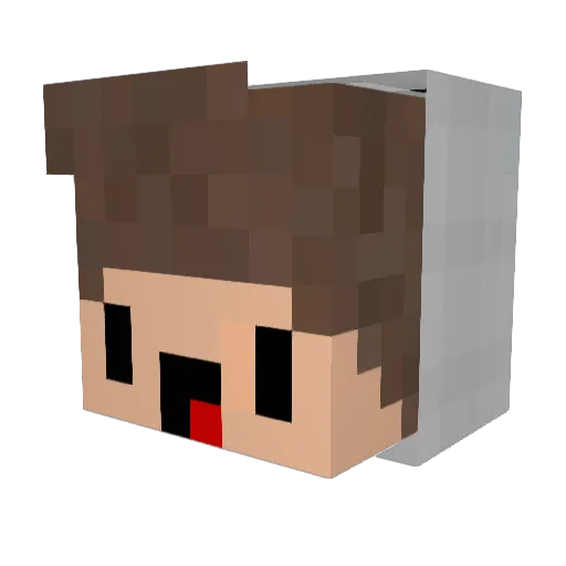 AutistBvrxk Minecraft avatar head, 3D render