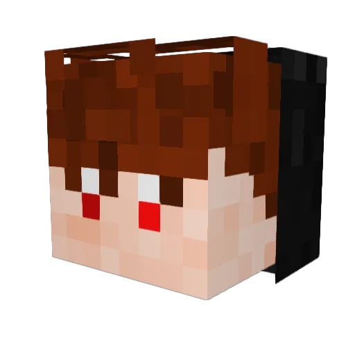 AutistaMan Minecraft avatar head, 3D render