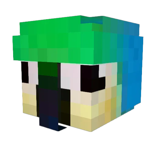 Autisten29 Minecraft avatar head, 3D render