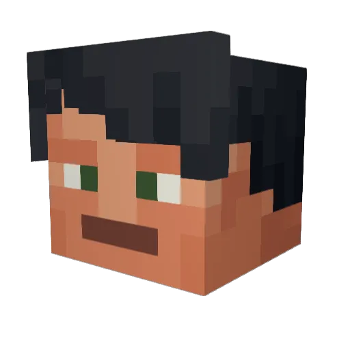 AutisticPanini Minecraft avatar head, 3D render