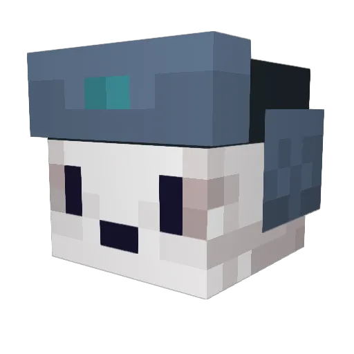 Autistik Minecraft avatar head, 3D render