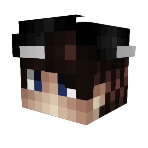 Autistismic Minecraft avatar head, 3D render