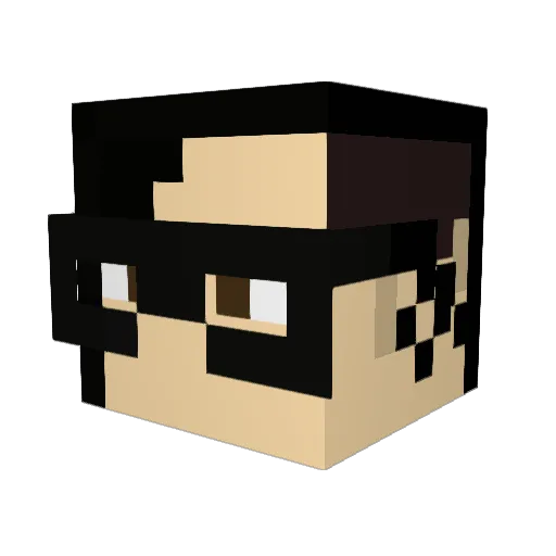 AutoBuild Minecraft avatar head, 3D render