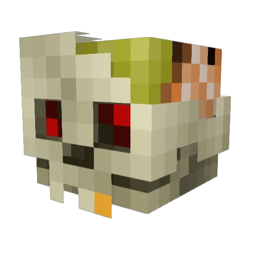 AutoGibbon Minecraft avatar head, 3D render