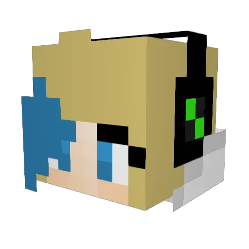 AutoGreta Minecraft avatar head, 3D render