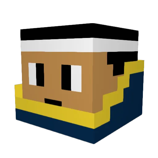 AutoNato Minecraft avatar head, 3D render