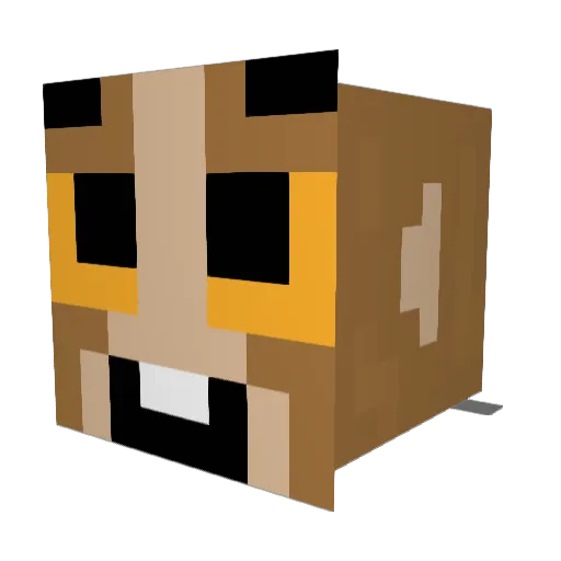 AutoShift Minecraft avatar head, 3D render