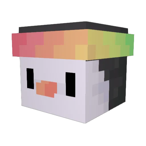 Autobiographies Minecraft avatar head, 3D render