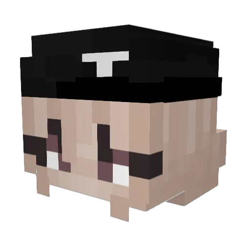 Autobombe Minecraft avatar head, 3D render