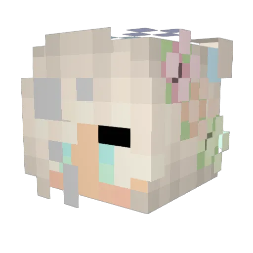 Autoclickergirl Minecraft avatar head, 3D render