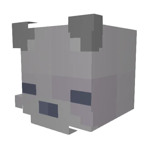 Automobile Minecraft avatar head, 3D render