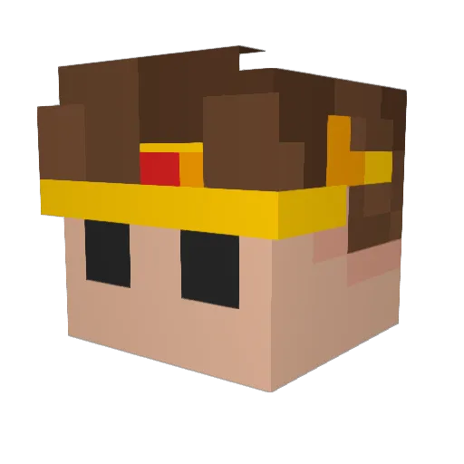 Automod Minecraft avatar head, 3D render