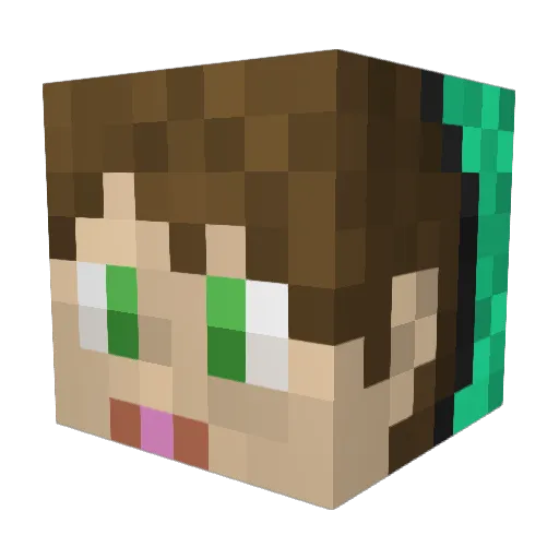 Autrilix Minecraft avatar head, 3D render