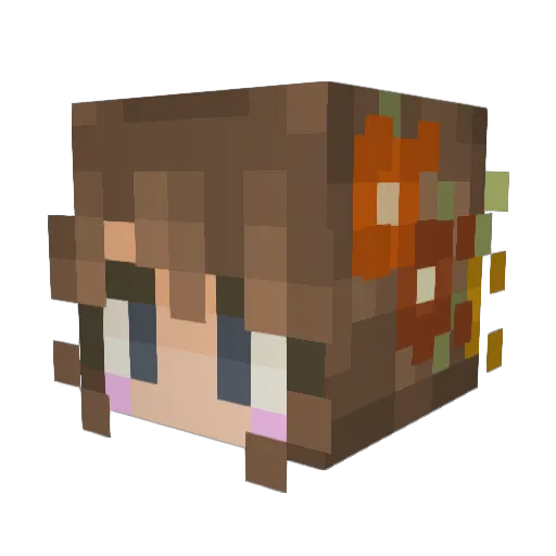 Autumn9000 Minecraft avatar head, 3D render