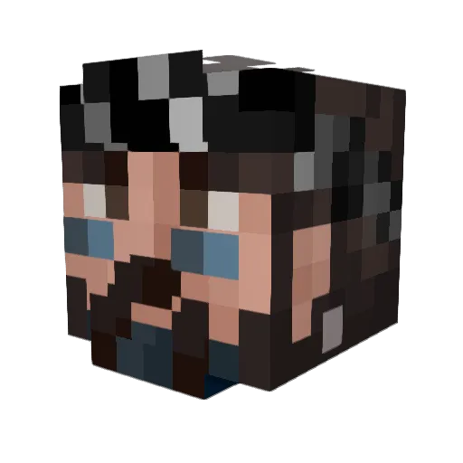 Auutmx Minecraft avatar head, 3D render