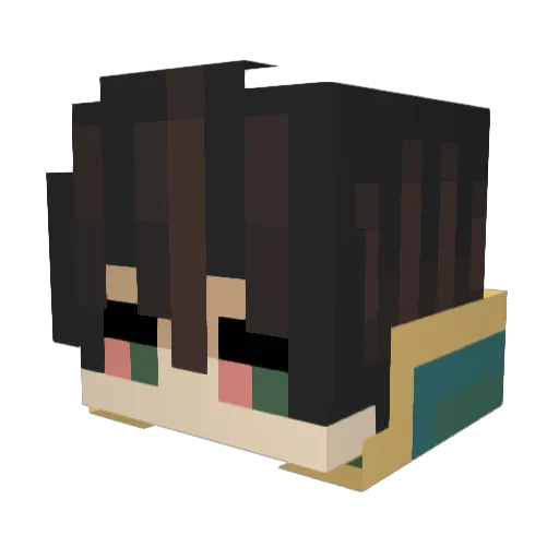 Auxby Minecraft avatar head, 3D render