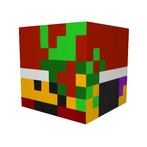 Auxilirite Minecraft avatar head, 3D render
