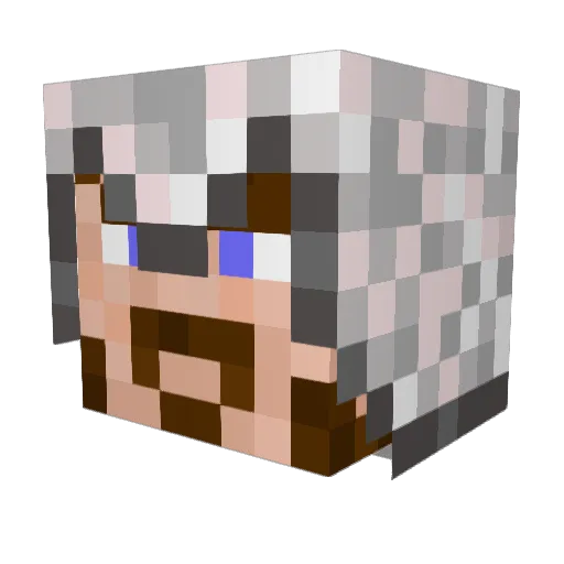 Auxpri Minecraft avatar head, 3D render