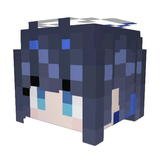 Auyas Minecraft avatar head, 3D render