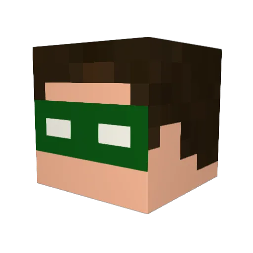 AuzM Minecraft avatar head, 3D render