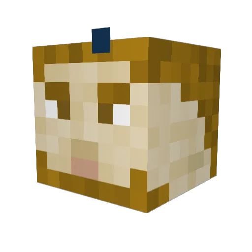AuzPrime Minecraft avatar head, 3D render