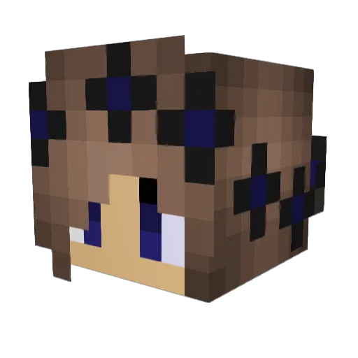 Auzeral Minecraft avatar head, 3D render