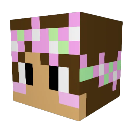 Av3rse Minecraft avatar head, 3D render
