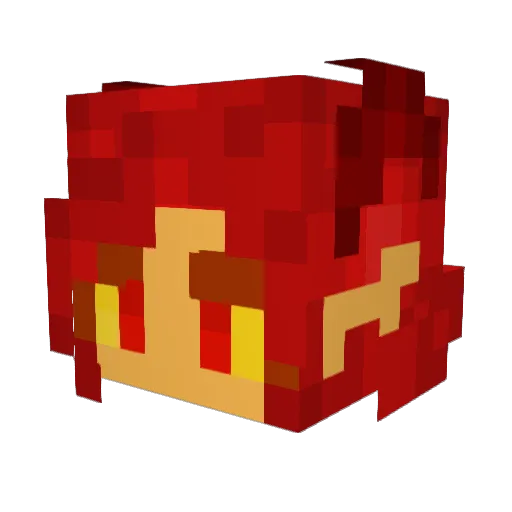 AvaFire Minecraft avatar head, 3D render