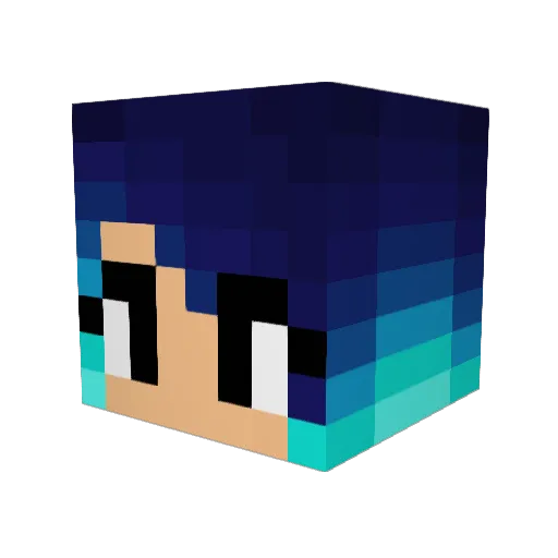 Avaestelle Minecraft avatar head, 3D render