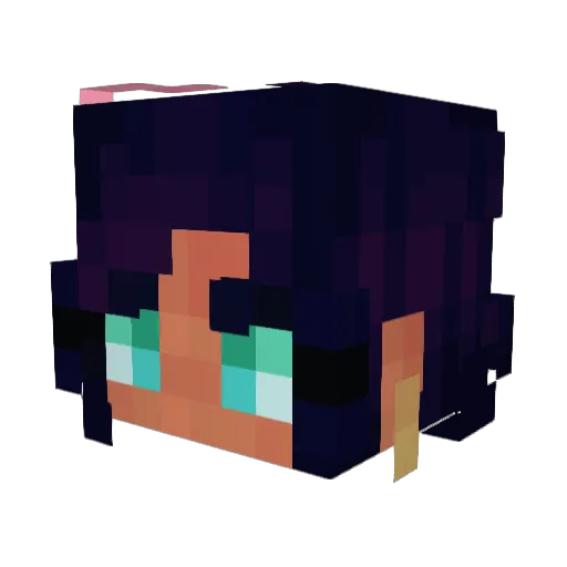 Aval1na Minecraft avatar head, 3D render
