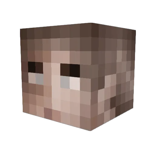 Avallloc Minecraft avatar head, 3D render