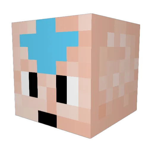 Avatar0Aang Minecraft avatar head, 3D render