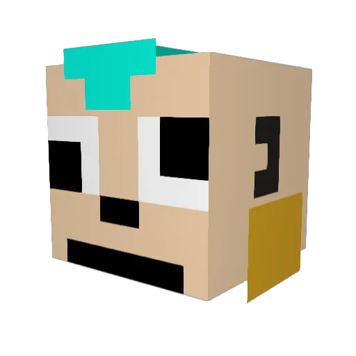 AvatarAdolf Minecraft avatar head, 3D render