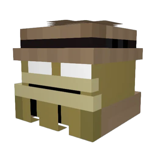 Avaxe Minecraft avatar head, 3D render