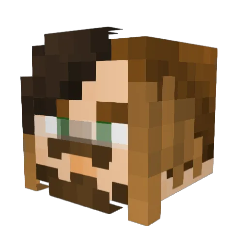 AvePunkFloyd Minecraft avatar head, 3D render