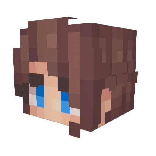 Aveelady Minecraft avatar head, 3D render