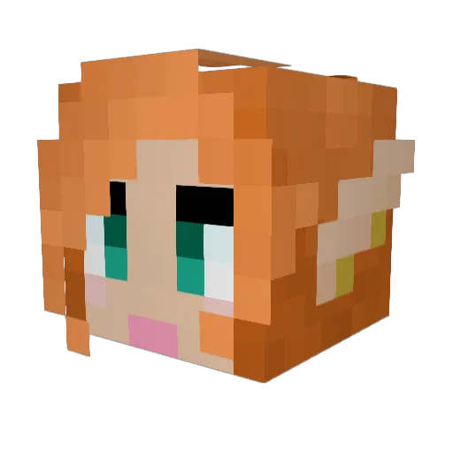 Avelhia Minecraft avatar head, 3D render