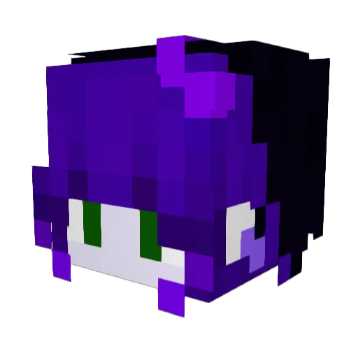 AveliK Minecraft avatar head, 3D render