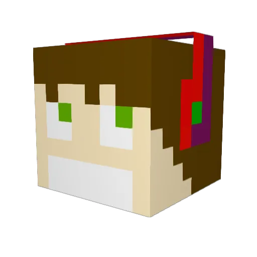 Avellacraft Minecraft avatar head, 3D render