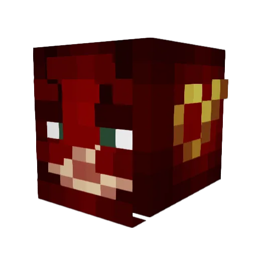 Aven2D Minecraft avatar head, 3D render