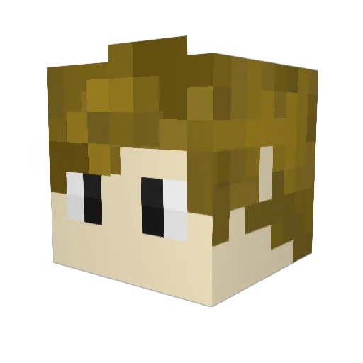 Aventurin Minecraft avatar head, 3D render