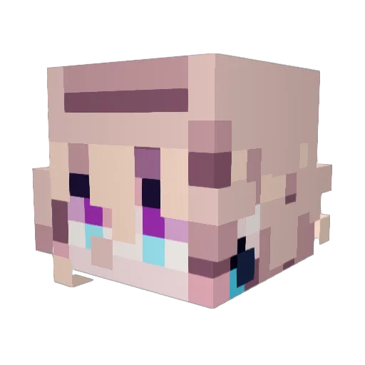 Aventurrine Minecraft avatar head, 3D render