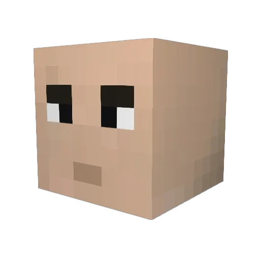 AverGP Minecraft avatar head, 3D render