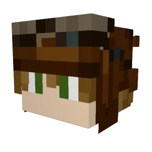 AverageBucc Minecraft avatar head, 3D render