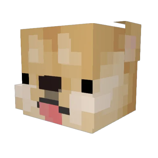 AverageShiba Minecraft avatar head, 3D render