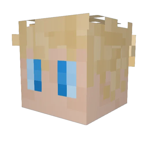 Avezoko Minecraft avatar head, 3D render