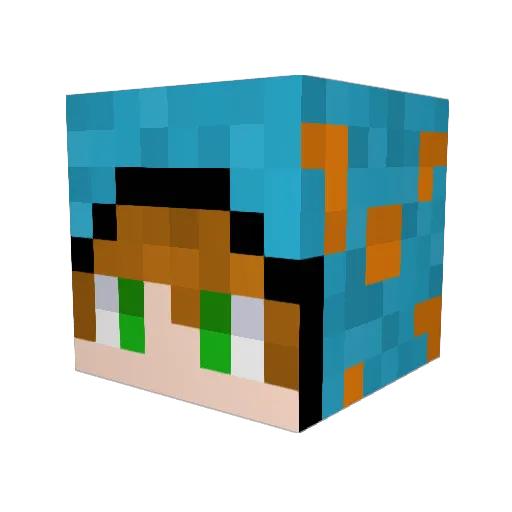 AvgGecko Minecraft avatar head, 3D render