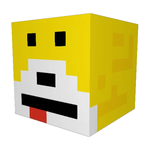Avi845x Minecraft avatar head, 3D render