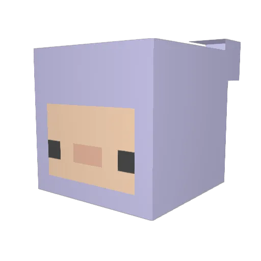 Avia Minecraft avatar head, 3D render